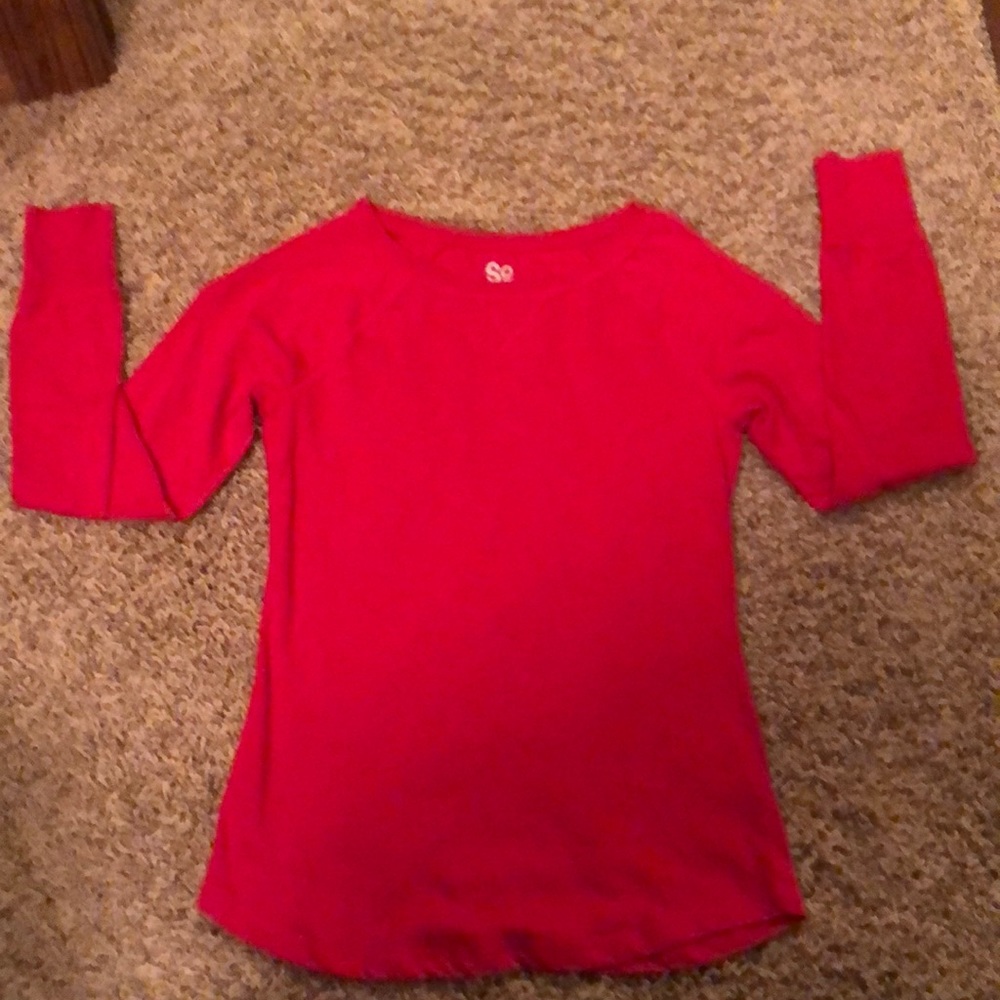 plain red long sleeve